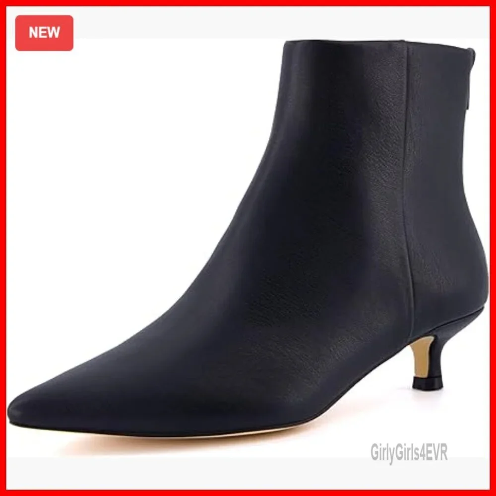 Women's Kitten Heel Booties with Memory Foam, Wide Widths Available
